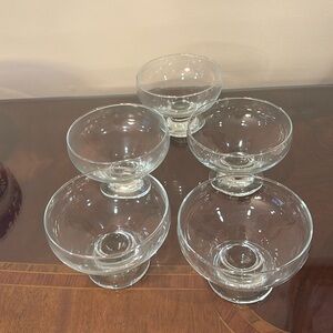 5 pedestal glass cups